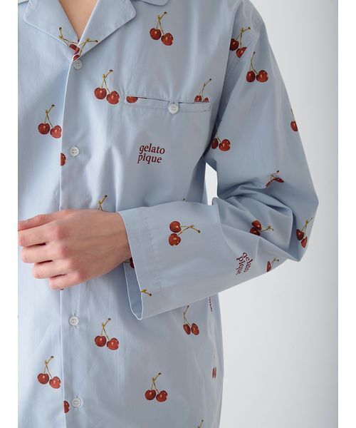 UNISEX】チェリー柄シャツ（ルームウェア/パジャマ）｜gelato pique