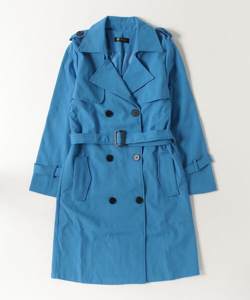 FREE STYLISTS（フリー スタイリスト）の「バックスリットロングトレンチコート（トレンチコート・レディース・ライトグレー/ブルー/ネイビー/カーキ/ライトグリーン・M/L/S）」の5枚目の写真