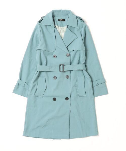 FREE STYLISTS（フリー スタイリスト）の「バックスリットロングトレンチコート（トレンチコート・レディース・ライトグレー/ブルー/ネイビー/カーキ/ライトグリーン・M/L/S）」の3枚目の写真