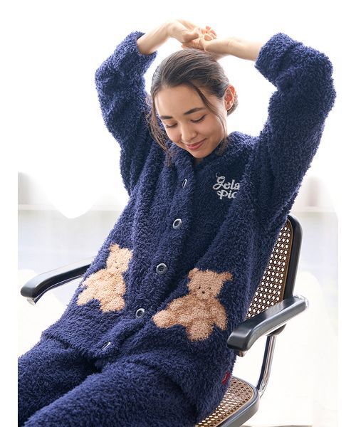 HOLIDAY】ジェラートスノーベアジャガードショールカーディガン