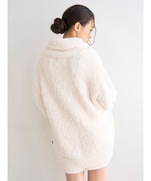 ジェラートピケ　スノーベアジャガードショールカーディガン　アイボリー HOLIDAY】ジェラートスノーベアジャガードショールカーディガン