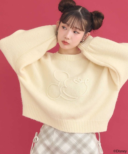 セール】Disney/ミッキーコード刺繍ニットプルオーバー（ニット