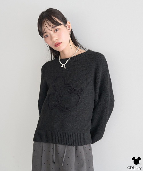 Disney(ディズニー)の「Disney/ミッキーコード刺繍ニットプルオーバー(ニット/セーター・レディース・ブラック/アイボリー・FREE)」の13枚目の写真