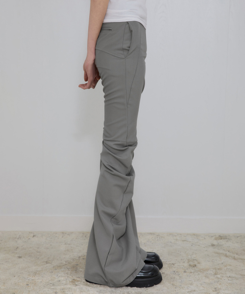 Asymmetrical Drape Pants (FL-245_Gray)