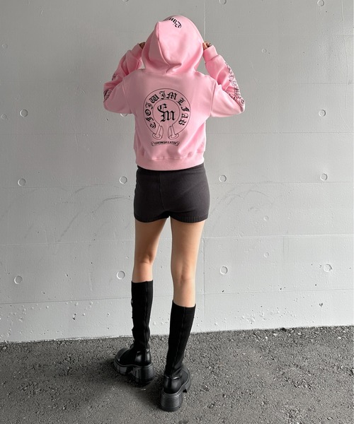 セール】【jiasecond.】ゴシックプリントダブルジップパーカー