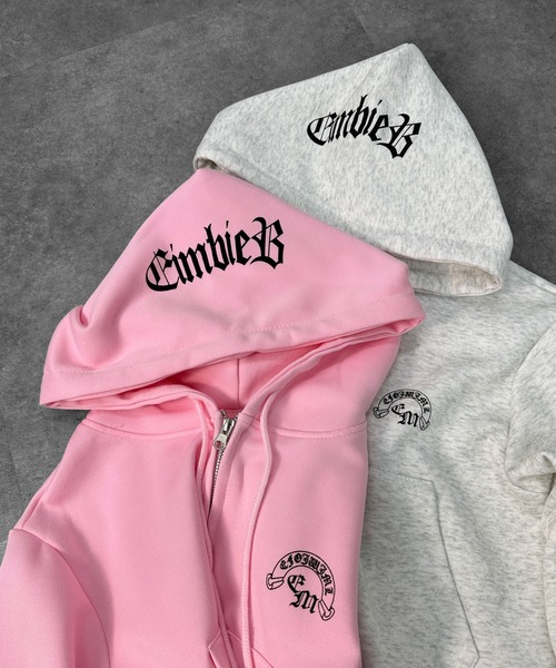 セール】【jiasecond.】ゴシックプリントダブルジップパーカー