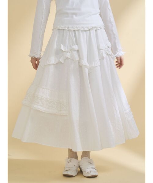 merry jenny（メリージェニー）の「デコラティブリボンフレアスカート