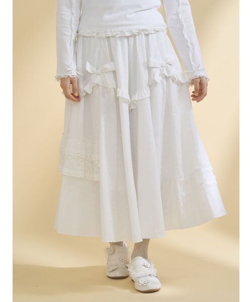 デコラティブリボンフレアスカート（スカート）｜merry jenny（メリー