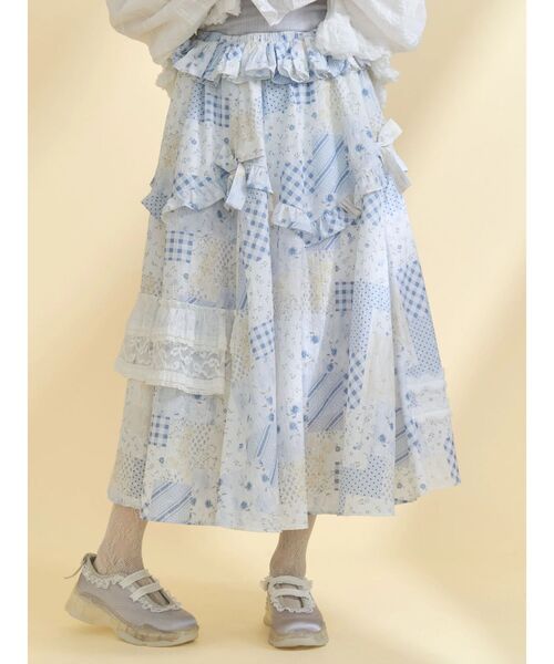 merry jenny（メリージェニー）の「デコラティブリボンフレアスカート（スカート・レディース・ブルー/オフホワイト/アイボリー・FREE）」の22枚目の写真