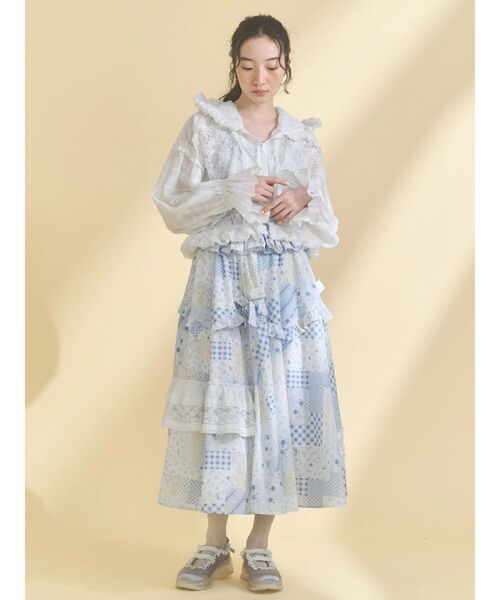 merry jenny（メリージェニー）の「デコラティブリボンフレアスカート（スカート・レディース・ブルー/オフホワイト/アイボリー・FREE）」の21枚目の写真