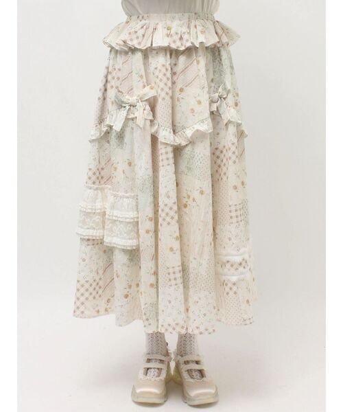 merry jenny（メリージェニー）の「デコラティブリボンフレアスカート（スカート・レディース・ブルー/オフホワイト/アイボリー・FREE）」の18枚目の写真