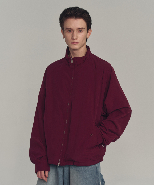 ナイロンヘリテージハリントンジャケット_バーガンディ