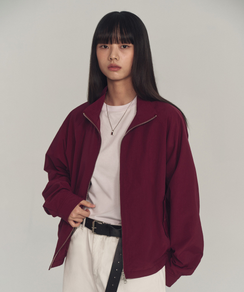 ナイロンヘリテージハリントンジャケット_バーガンディ