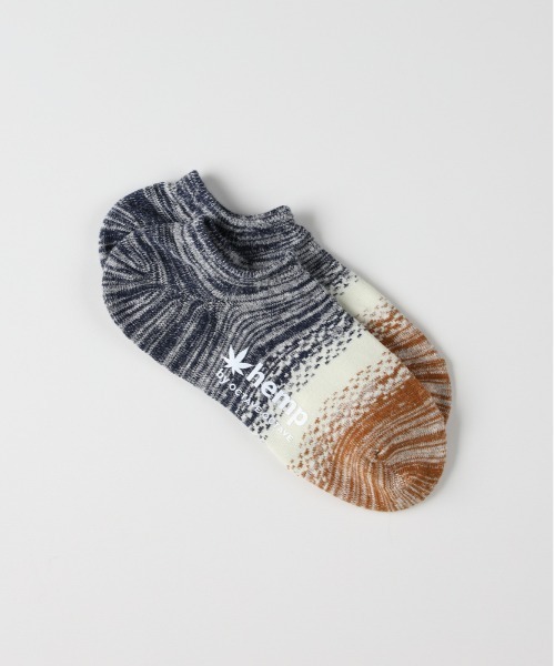 Right-on（ライトオン）の「Aヘンプ グラデーション アンクルソックス (サステナブル/抗菌防臭/ユニセックス)（ソックス/靴下・メンズ・グリーン/オレンジ/レッド・フリー）」の4枚目の写真