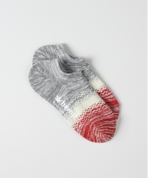 Right-on（ライトオン）の「Aヘンプ グラデーション アンクルソックス (サステナブル/抗菌防臭/ユニセックス)（ソックス/靴下・メンズ・グリーン/オレンジ/レッド・フリー）」の5枚目の写真