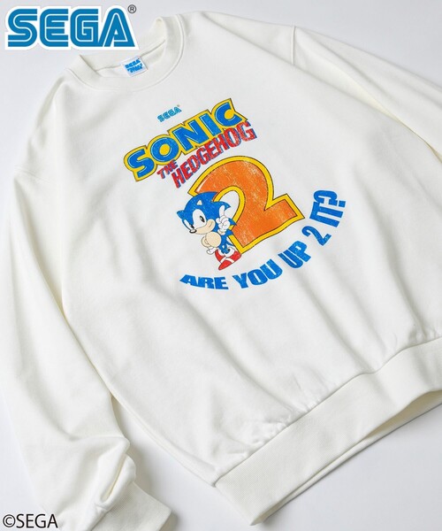 SEGA（セガ）の「別注 SONIC THE HEDGEHOG 2 /ソニック・ザ・ヘッジホッグ 2/クルーネックスウェット（スウェット・メンズ・チャコールグレー/ブラック/ホワイト・SMALL/LARGE/MEDIUM）」の3枚目の写真