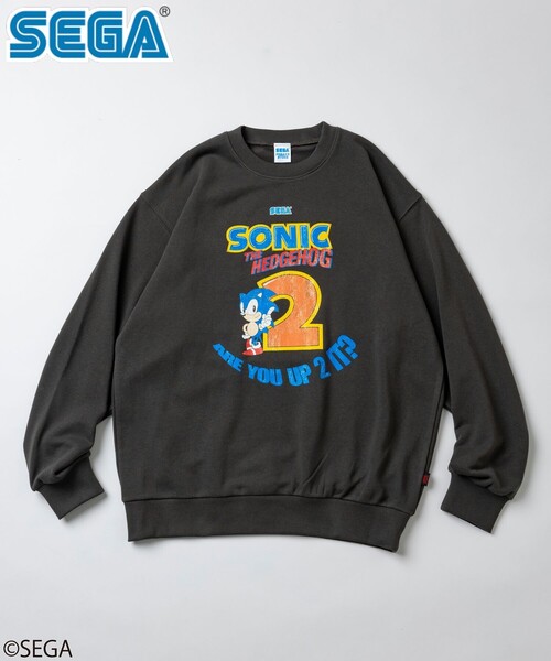 SEGA（セガ）の「別注 SONIC THE HEDGEHOG 2 /ソニック・ザ・ヘッジホッグ 2/クルーネックスウェット（スウェット・メンズ・チャコールグレー/ブラック/ホワイト・SMALL/LARGE/MEDIUM）」の2枚目の写真
