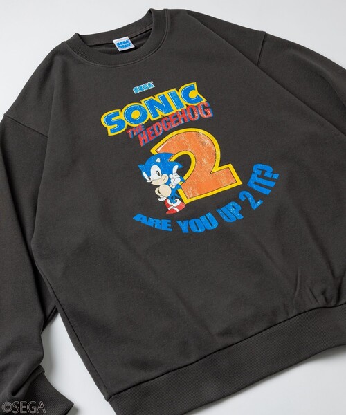 SEGA（セガ）の「別注 SONIC THE HEDGEHOG 2 /ソニック・ザ・ヘッジホッグ 2/クルーネックスウェット（スウェット・メンズ・チャコールグレー/ブラック/ホワイト・SMALL/LARGE/MEDIUM）」の19枚目の写真