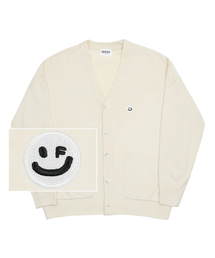 GRAVER（グレーバー）の「[UNISEX] SMALL DOT DRAWING SMILE EMBROIDERED KNIT CARDIGAN_（カーディガン/ボレロ・メンズ）」