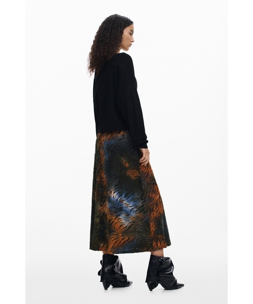 Desigual(デシグアル)の「2イン1ニット付きプリントドレス×カーディガン ワンピース 結婚式 二次会 フォーマル(ワンピース・レディース・グリーン・XS/S/M/L/XL)」の4枚目の写真