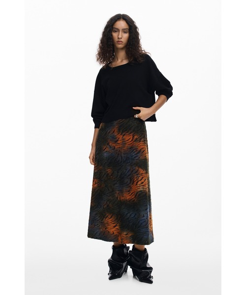 セール】2イン1ニット付きプリントドレス×カーディガン ワンピース