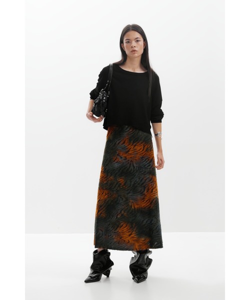 Desigual(デシグアル)の「2イン1ニット付きプリントドレス×カーディガン ワンピース 結婚式 二次会 フォーマル(ワンピース・レディース・グリーン・XS/S/M/L/XL)」の2枚目の写真