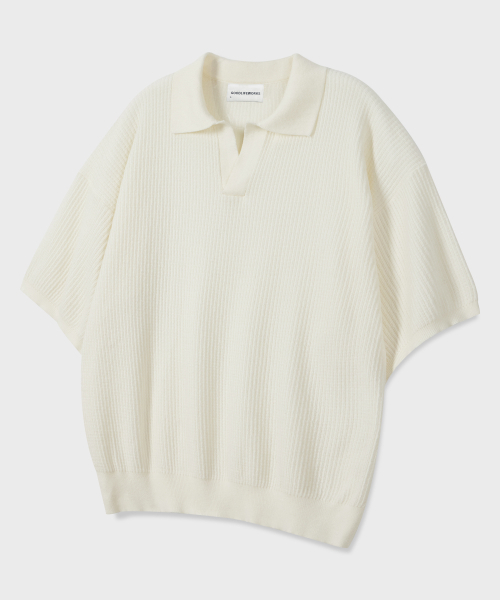 GLW(ジーエルダブリュ)の「オープンカラーワッフルハーフニットアイボリー(ニット/セーター・レディース・その他・SMALL/MEDIUM/LARGE)」の5枚目の写真