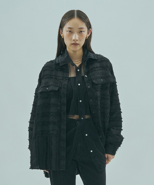 ROSE BUD（ローズバッド）の「(GENE HEAVENS)FRINGE DOBBY BIG SHIRT