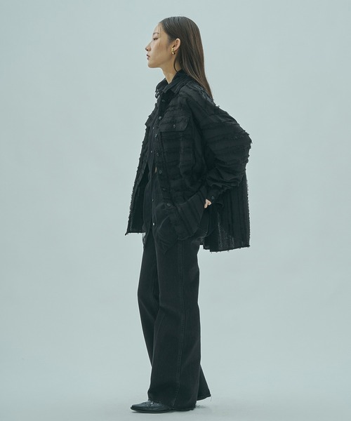 ROSE BUD（ローズバッド）の「(GENE HEAVENS)FRINGE DOBBY BIG SHIRT（シャツ/ブラウス・レディース・オフホワイト/ブラック/バーガンディー・ONE SIZE）」の17枚目の写真