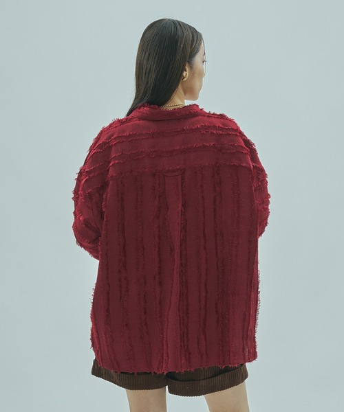 ROSE BUD（ローズバッド）の「(GENE HEAVENS)FRINGE DOBBY BIG SHIRT（シャツ/ブラウス・レディース・オフホワイト/ブラック/バーガンディー・ONE SIZE）」の21枚目の写真