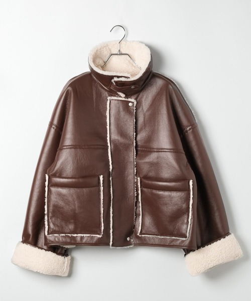 3.3 Field Trip／フェイクレザーボンディングブルゾン（ライダース