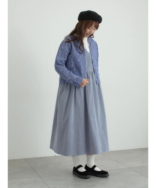 TSUHARU by Samansa Mos2（ツハルバイサマンサモスモス）の「【WEB限定 Sサイズ】コール天ノースリーブワンピース（ワンピース・レディース・グレー/ブルー/ベージュ・S/M）」の3枚目の写真