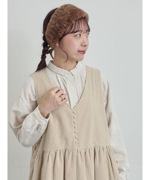 TSUHARU by Samansa Mos2（ツハルバイサマンサモスモス）の「【WEB限定 Sサイズ】コール天ノースリーブワンピース（ワンピース・レディース・グレー/ブルー/ベージュ・S/M）」の5枚目の写真