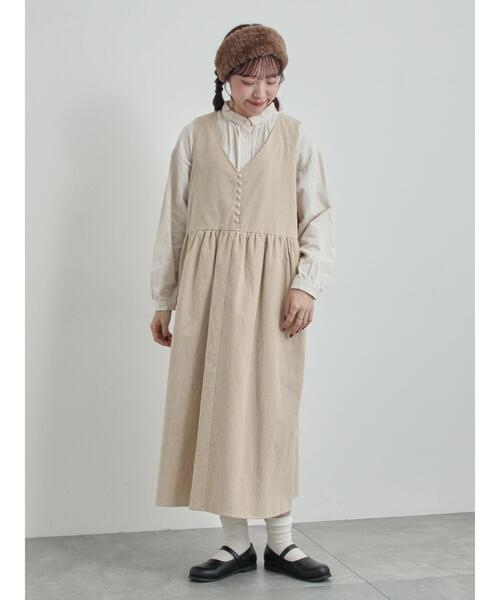 TSUHARU by Samansa Mos2（ツハルバイサマンサモスモス）の「【WEB限定 Sサイズ】コール天ノースリーブワンピース（ワンピース・レディース・グレー/ブルー/ベージュ・S/M）」の7枚目の写真