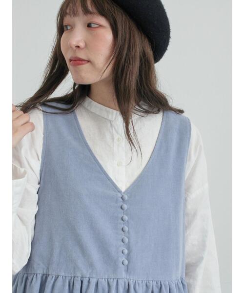 TSUHARU by Samansa Mos2（ツハルバイサマンサモスモス）の「【WEB限定 Sサイズ】コール天ノースリーブワンピース（ワンピース・レディース・グレー/ブルー/ベージュ・S/M）」の12枚目の写真