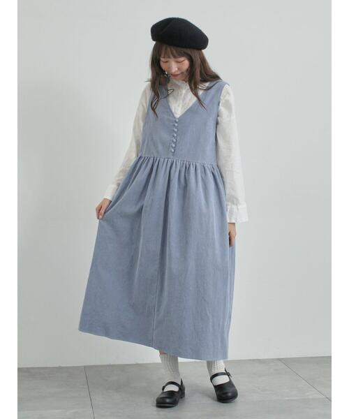 TSUHARU by Samansa Mos2（ツハルバイサマンサモスモス）の「【WEB限定 Sサイズ】コール天ノースリーブワンピース（ワンピース・レディース・グレー/ブルー/ベージュ・S/M）」の14枚目の写真