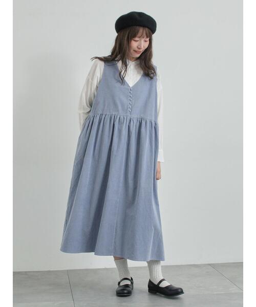 TSUHARU by Samansa Mos2（ツハルバイサマンサモスモス）の「【WEB限定 Sサイズ】コール天ノースリーブワンピース（ワンピース・レディース・グレー/ブルー/ベージュ・S/M）」の15枚目の写真