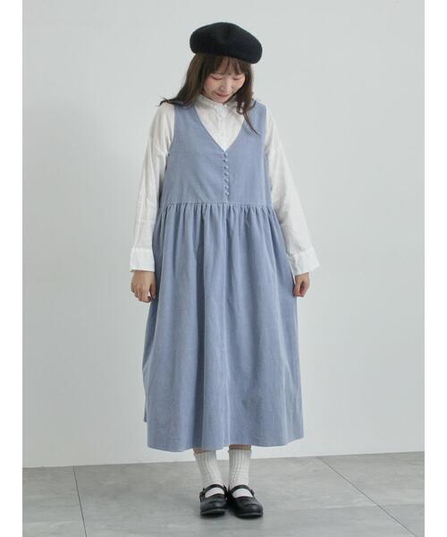 TSUHARU by Samansa Mos2（ツハルバイサマンサモスモス）の「【WEB限定 Sサイズ】コール天ノースリーブワンピース（ワンピース・レディース・グレー/ブルー/ベージュ・S/M）」の16枚目の写真