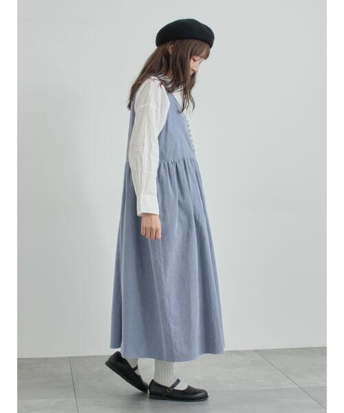 TSUHARU by Samansa Mos2（ツハルバイサマンサモスモス）の「【WEB限定 Sサイズ】コール天ノースリーブワンピース（ワンピース・レディース・グレー/ブルー/ベージュ・S/M）」の17枚目の写真