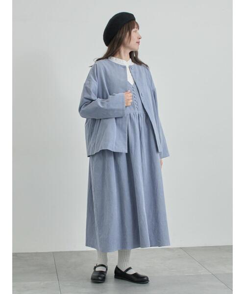 TSUHARU by Samansa Mos2（ツハルバイサマンサモスモス）の「【WEB限定 Sサイズ】コール天ノースリーブワンピース（ワンピース・レディース・グレー/ブルー/ベージュ・S/M）」の19枚目の写真