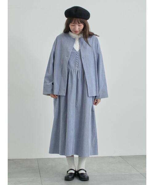 TSUHARU by Samansa Mos2（ツハルバイサマンサモスモス）の「【WEB限定 Sサイズ】コール天ノースリーブワンピース（ワンピース・レディース・グレー/ブルー/ベージュ・S/M）」の20枚目の写真