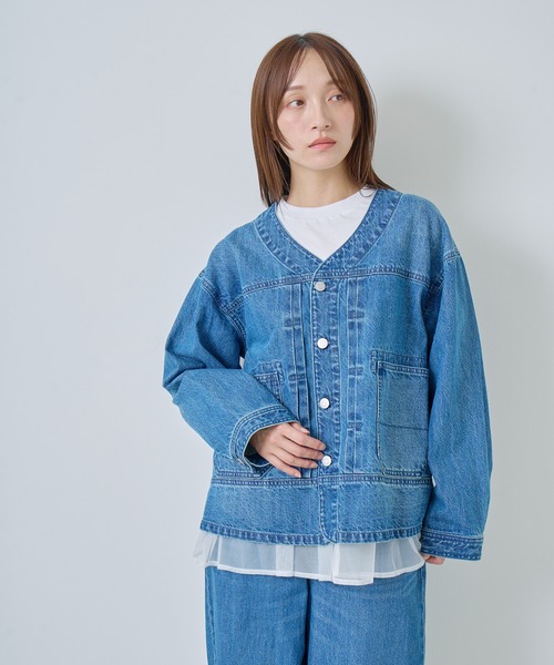 Kelen（ケレン）の「「KELEN / ケレン」Vネックデザインデニムジャケット（デニムジャケット・レディース・ブルー/ネイビー・FREE）」の12枚目の写真