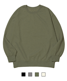 Point Label Fleece Man-to-Man (Khaki)