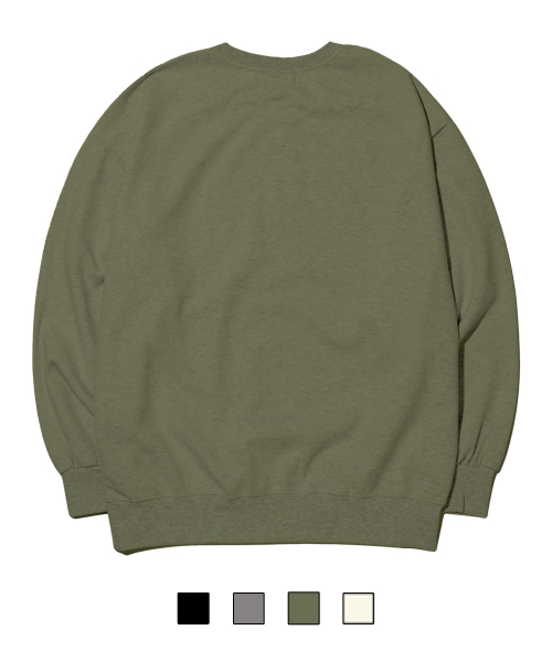 DOUBLE JD（ダブルジェイディー）の「Point Label Fleece Man-to-Man (Khaki)（スウェット・メンズ・その他・MEDIUM/LARGE）」の2枚目の写真