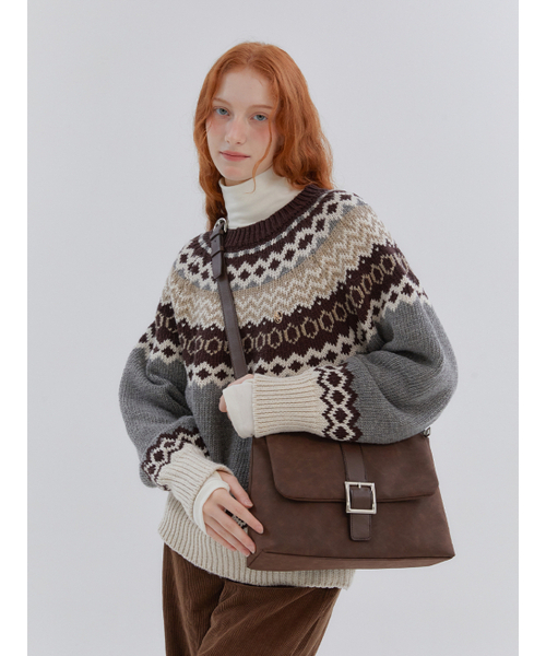 ANOETIC（アノエティック）の「ANC NORDIC PULLOVER KNIT_GREY（ニット/セーター・レディース・グレー・FREE）」の8枚目の写真