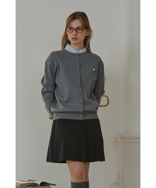 ANOETIC(アノエティック)の「ANC BASIC ROUND CARDIGAN_GREY(カーディガン/ボレロ・レディース・グレー・FREE)」の2枚目の写真