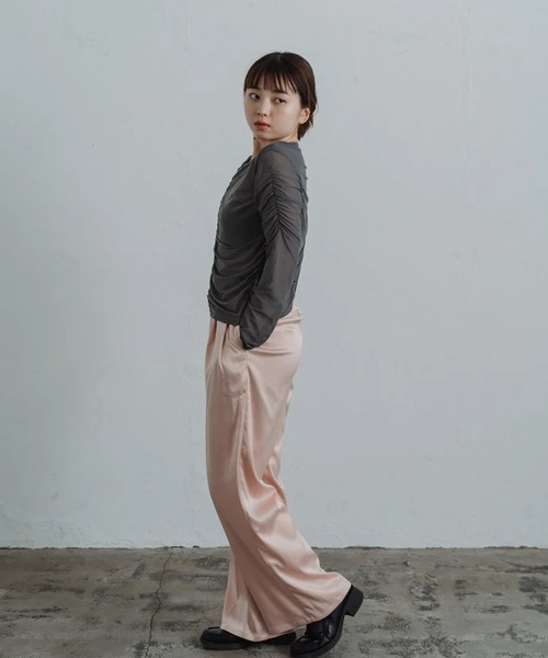 merrylatte(メリーラテ)の「satin tuck pants(その他パンツ・レディース・アイボリー/ピンク・FREE)」の18枚目の写真