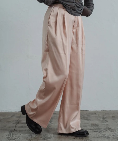 merrylatte(メリーラテ)の「satin tuck pants(その他パンツ・レディース・アイボリー/ピンク・FREE)」の21枚目の写真