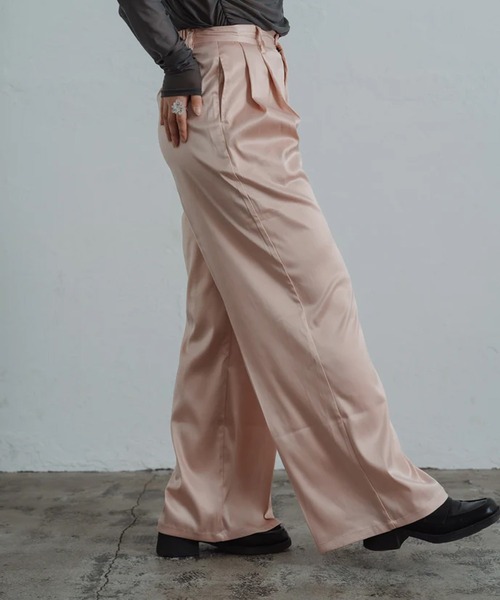 merrylatte(メリーラテ)の「satin tuck pants(その他パンツ・レディース・アイボリー/ピンク・FREE)」の22枚目の写真