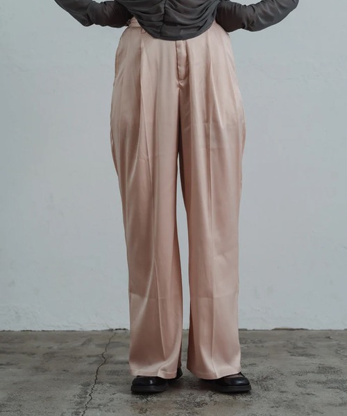 merrylatte(メリーラテ)の「satin tuck pants(その他パンツ・レディース・アイボリー/ピンク・FREE)」の15枚目の写真